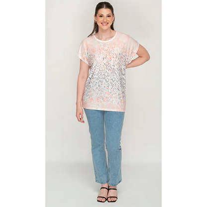 Peach Leopard  Printed Top