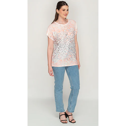 Peach Leopard  Printed Top