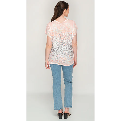 Peach Leopard  Printed Top