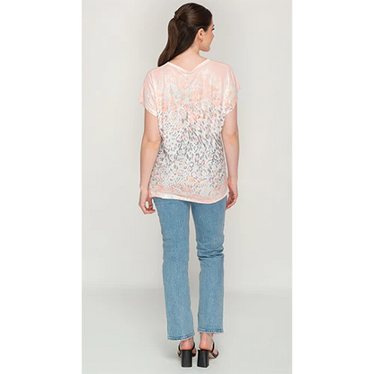 Peach Leopard  Printed Top
