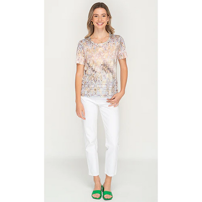 Grey Pastel Blended Gold Tone Top
