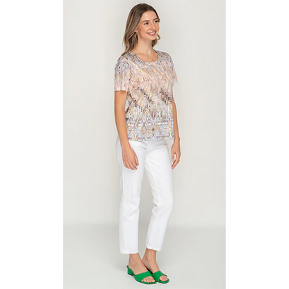 Grey Pastel Blended Gold Tone Top