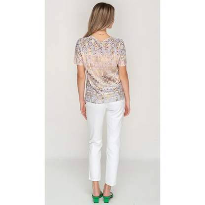 Grey Pastel Blended Gold Tone Top