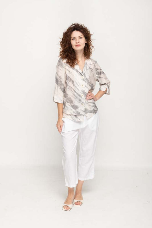 Cloud Wash Linen Blazer Shirt