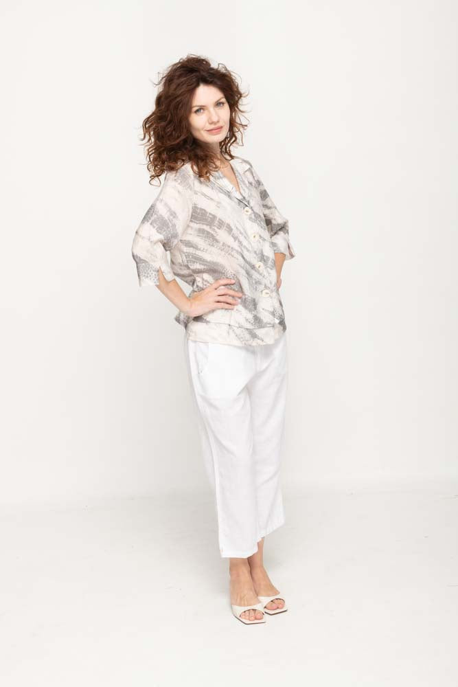 Cloud Wash Linen Blazer Shirt