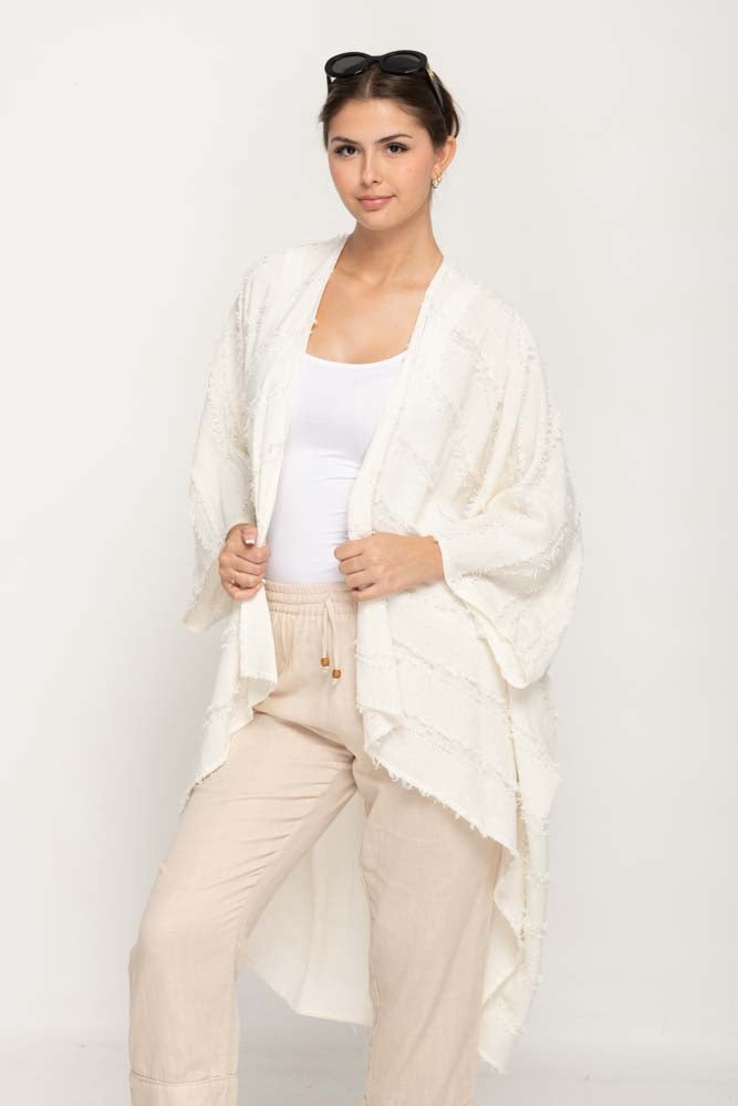 White Fringe Kimono