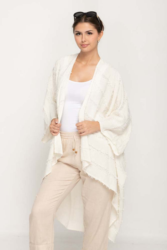 White Fringe Kimono