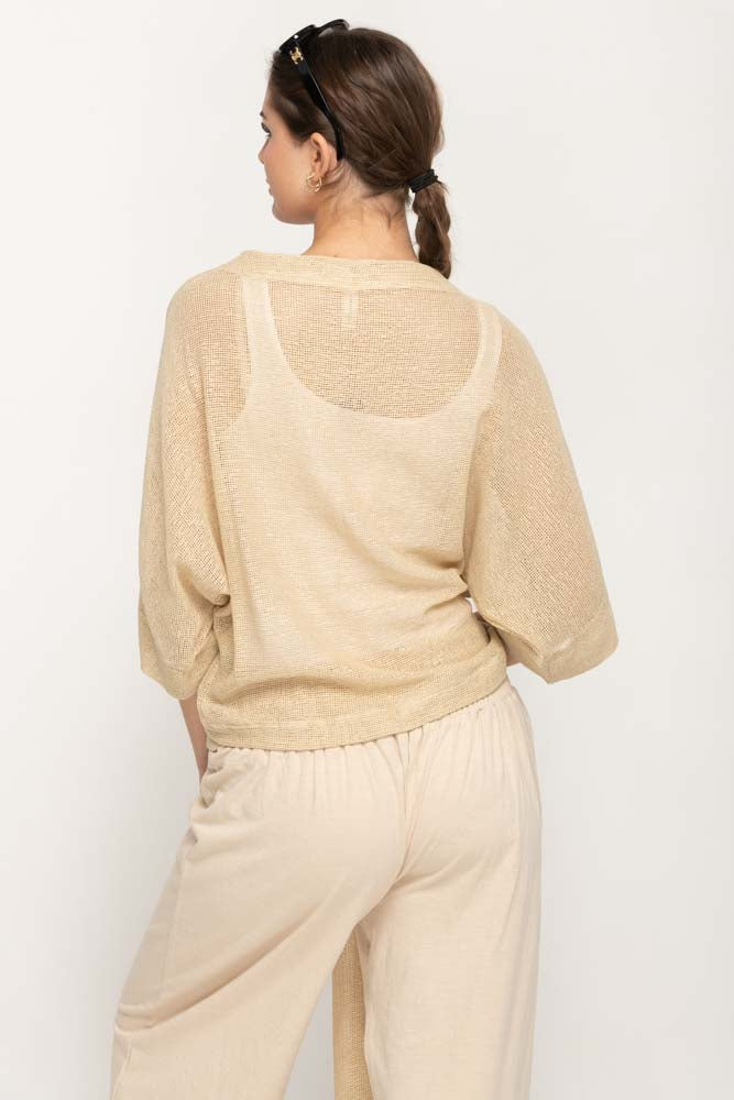Beige Sleeves Cardigan