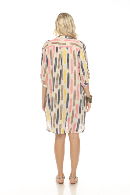 Off White Button Shirt Dress Roll up sleeves