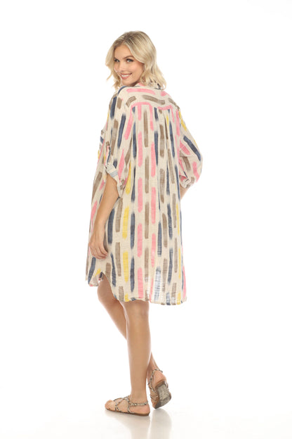 Off White Button Shirt Dress Roll up sleeves