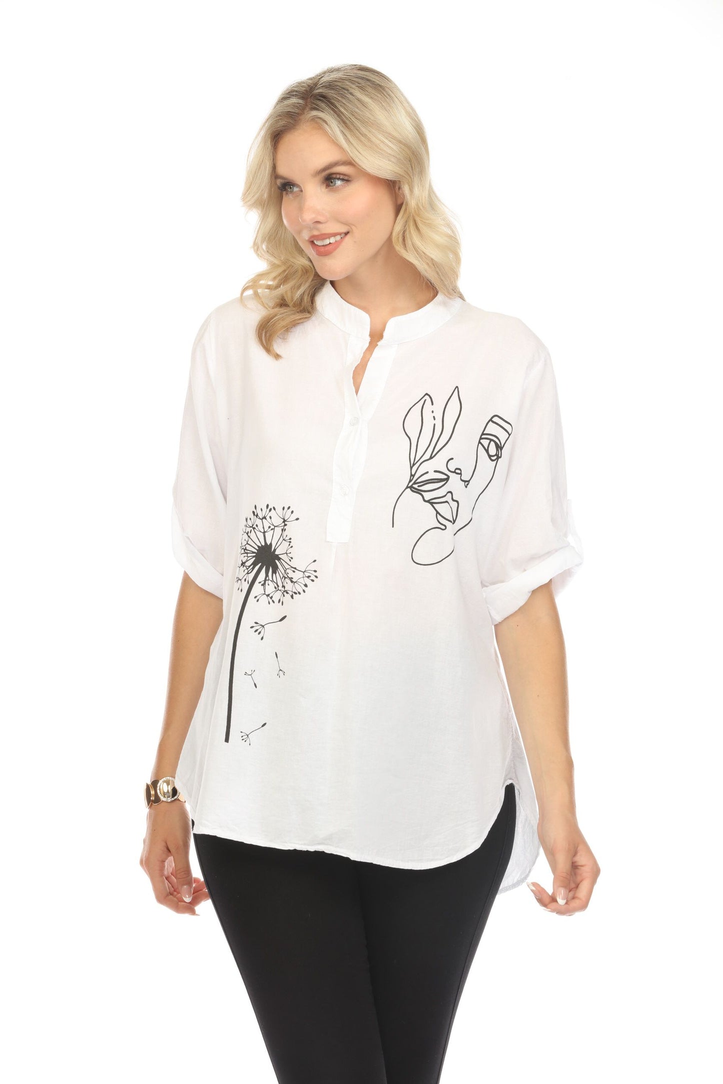 White Modern Art High-Low Top