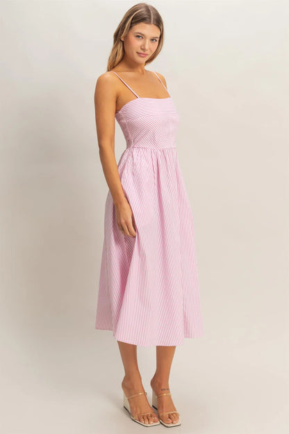 Striped Spaghetti Strap Dress