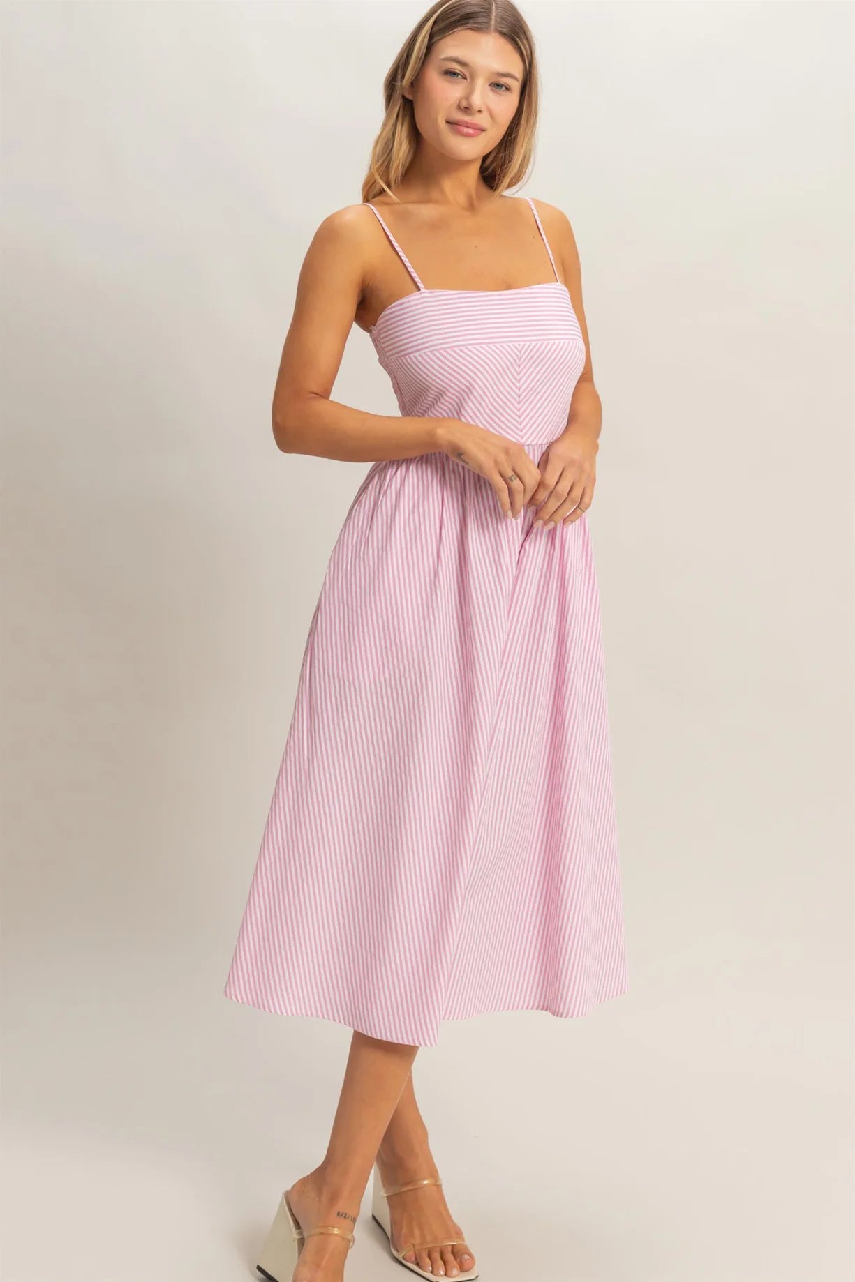 Striped Spaghetti Strap Dress