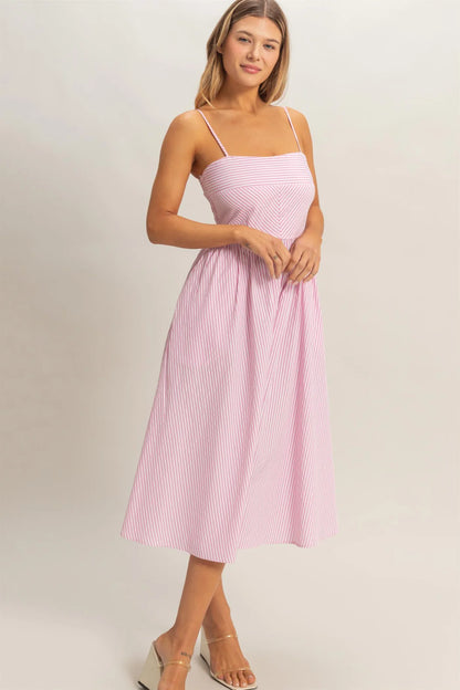 Striped Spaghetti Strap Dress