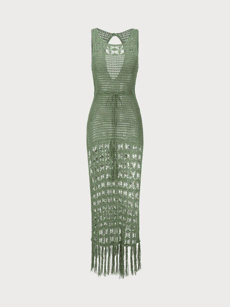 Green Mesh Lace long dress 23121